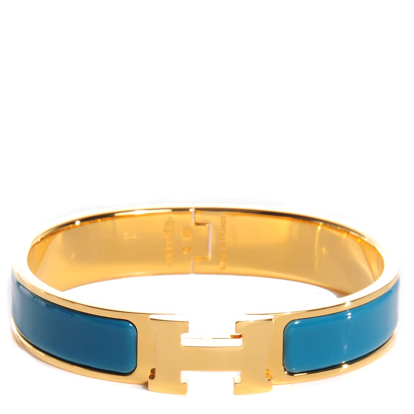 Enamel Narrow Clic Clac H Bracelet PM Bleu Indien