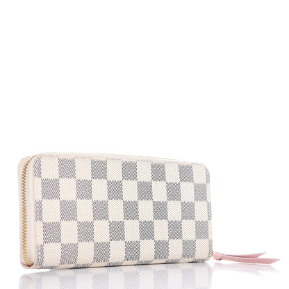 Louis Vuitton Damier Azur Clemence Wallet Rose Ballerine 3 of 8