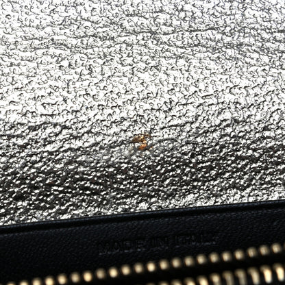 Saint Laurent Metallic Calfskin Classic Monogram Cassandre Wallet Silver 9 of 10