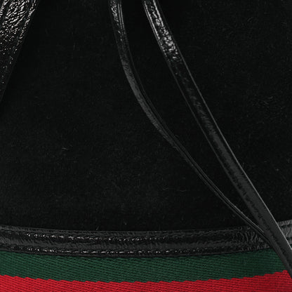 Gucci Suede Patent Web Mini Ophidia Bucket Bag Black 8 of 10