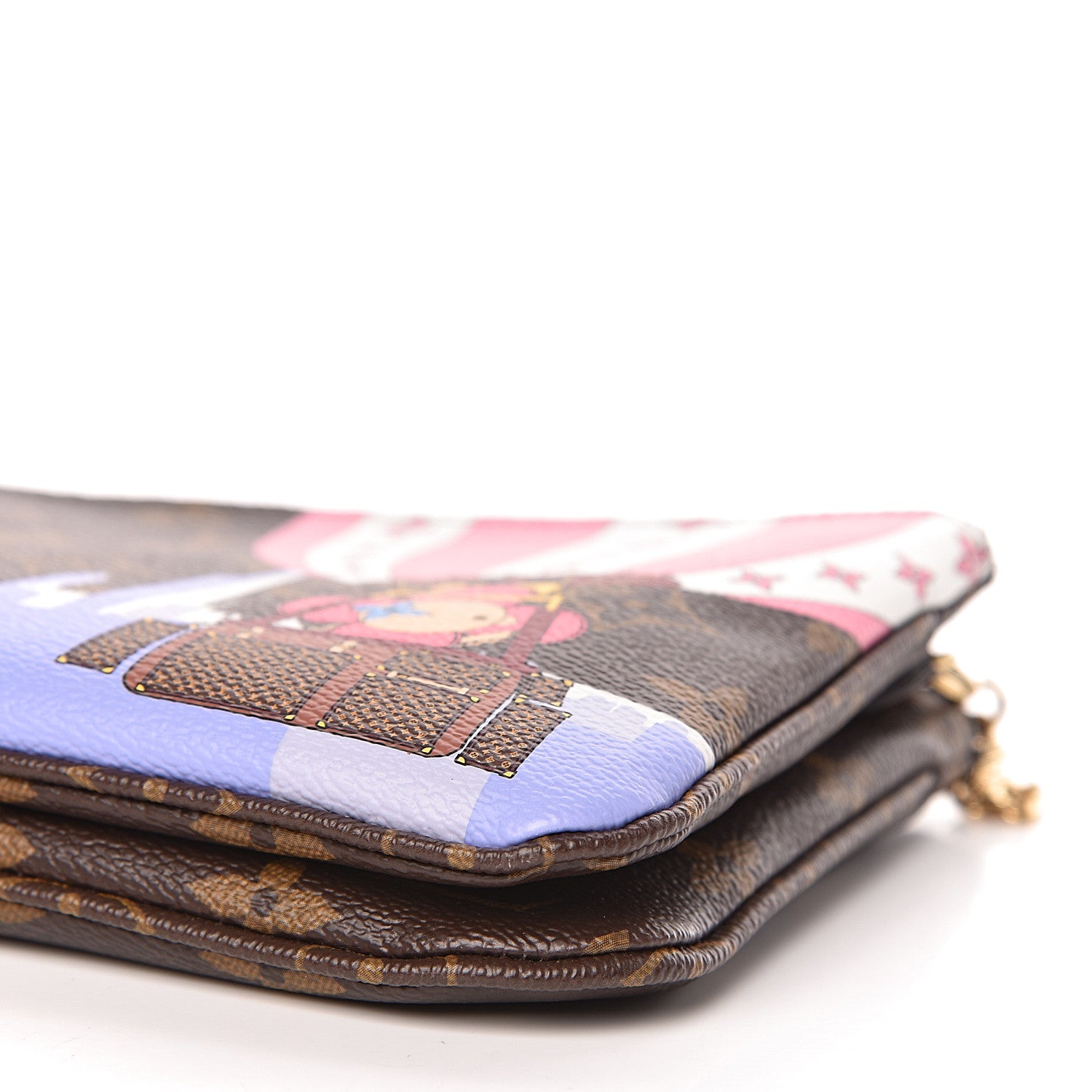 Louis Vuitton Monogram 2019 Christmas Animation Double Zip Pochette 9 of 10