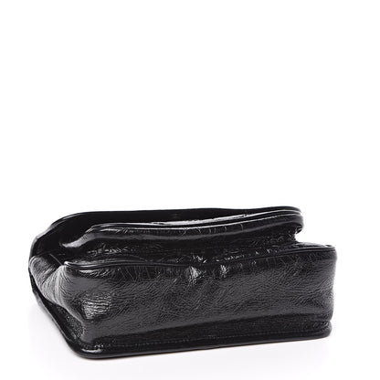 Saint Laurent Crinkled Calfskin Matelasse Monogram Baby Niki Chain Satchel Black 4 of 10