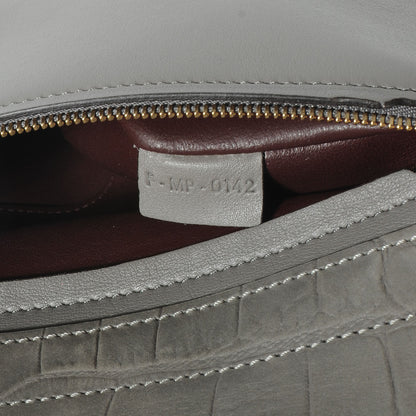 Celine Crocodile Embossed Large Trapeze Grey 7 of 8