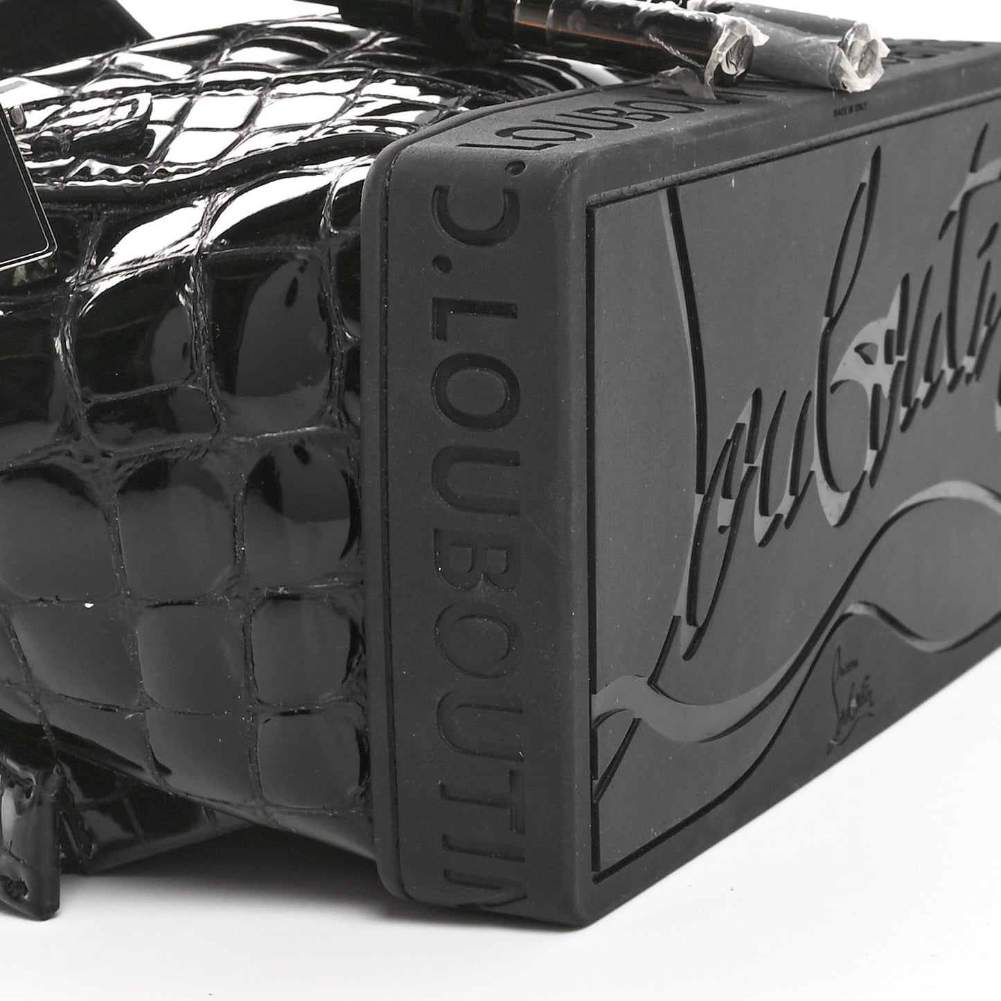 Calfskin Alligator Embossed Small Explorafunk Backpack Black