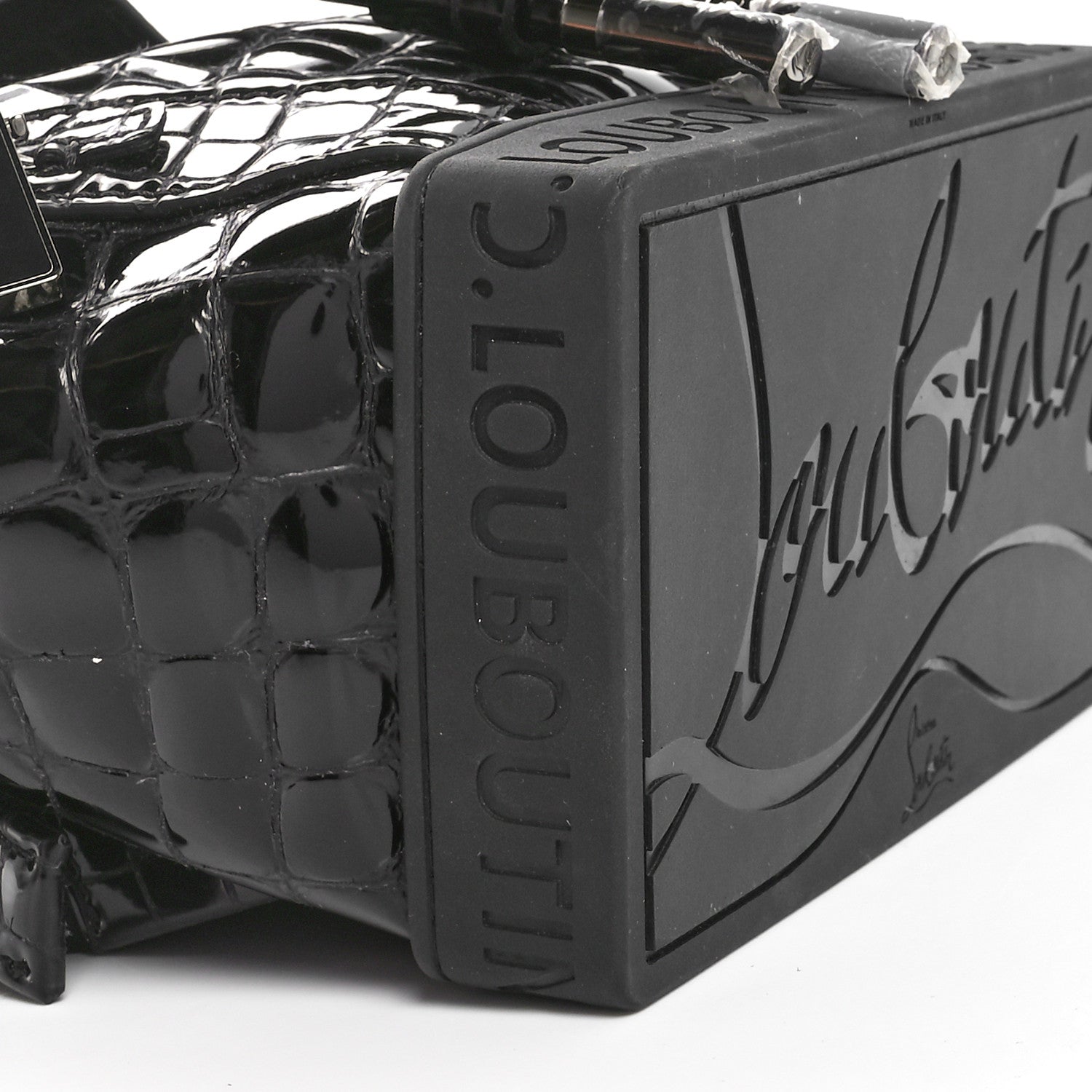 Christian Louboutin Calfskin Alligator Embossed Small Explorafunk Backpack Black 9 of 12