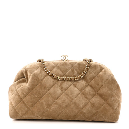 Chanel Suede Clutch With Chain Dark Beige 1 of 11