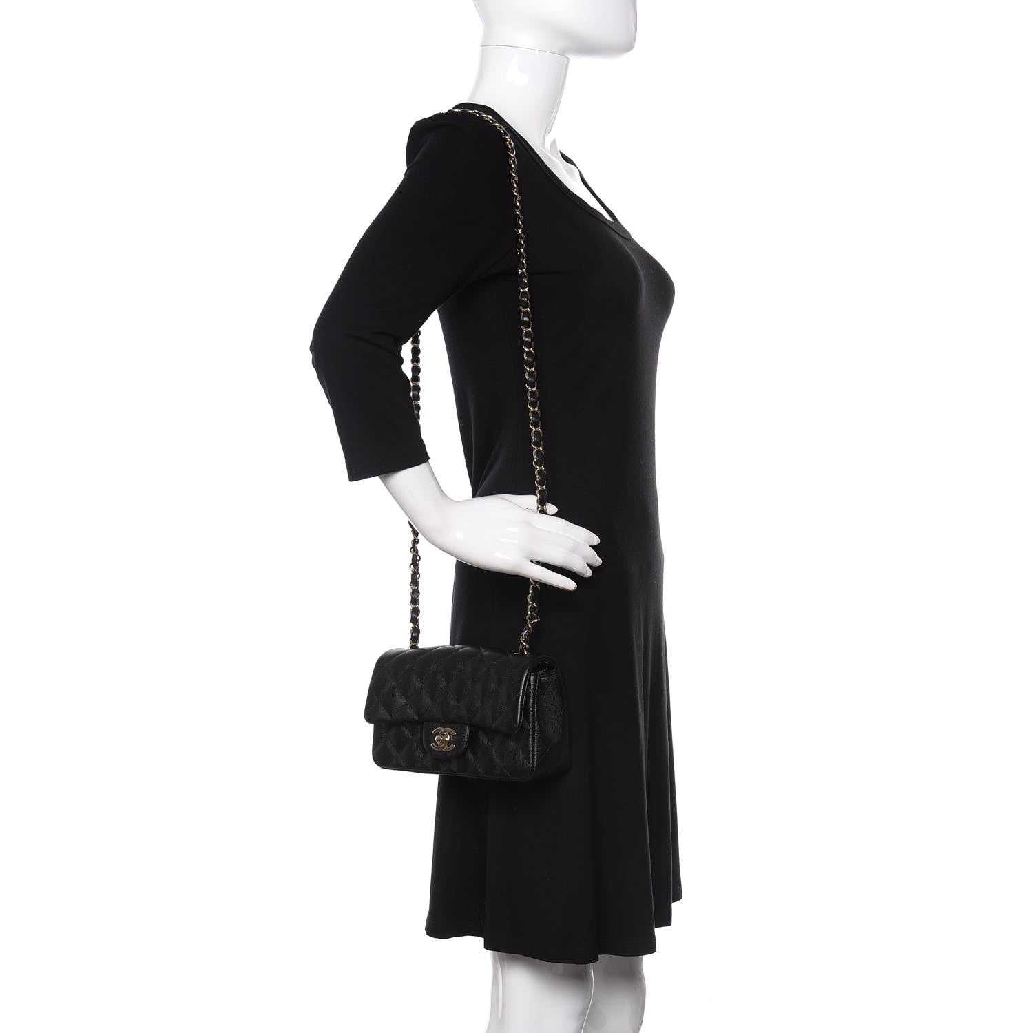 Chanel Caviar Quilted Mini Rectangular Flap Black 2 of 11