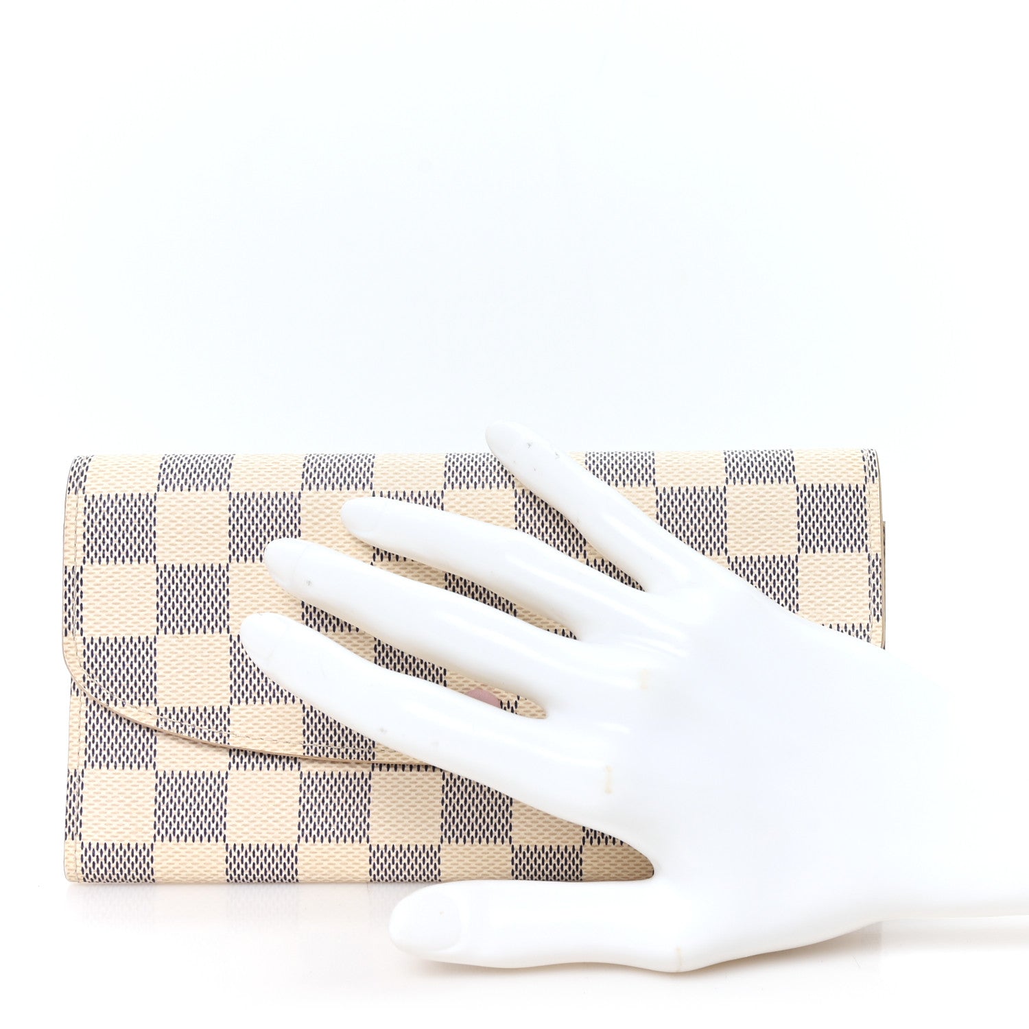 Louis Vuitton Damier Azur Emilie Wallet Rose Ballerine 2 of 6