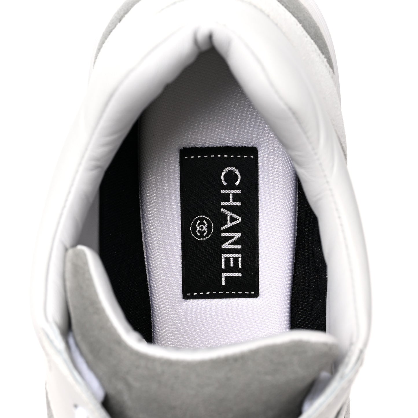 Suede Calfskin CC Sneakers 41 White Grey Blue