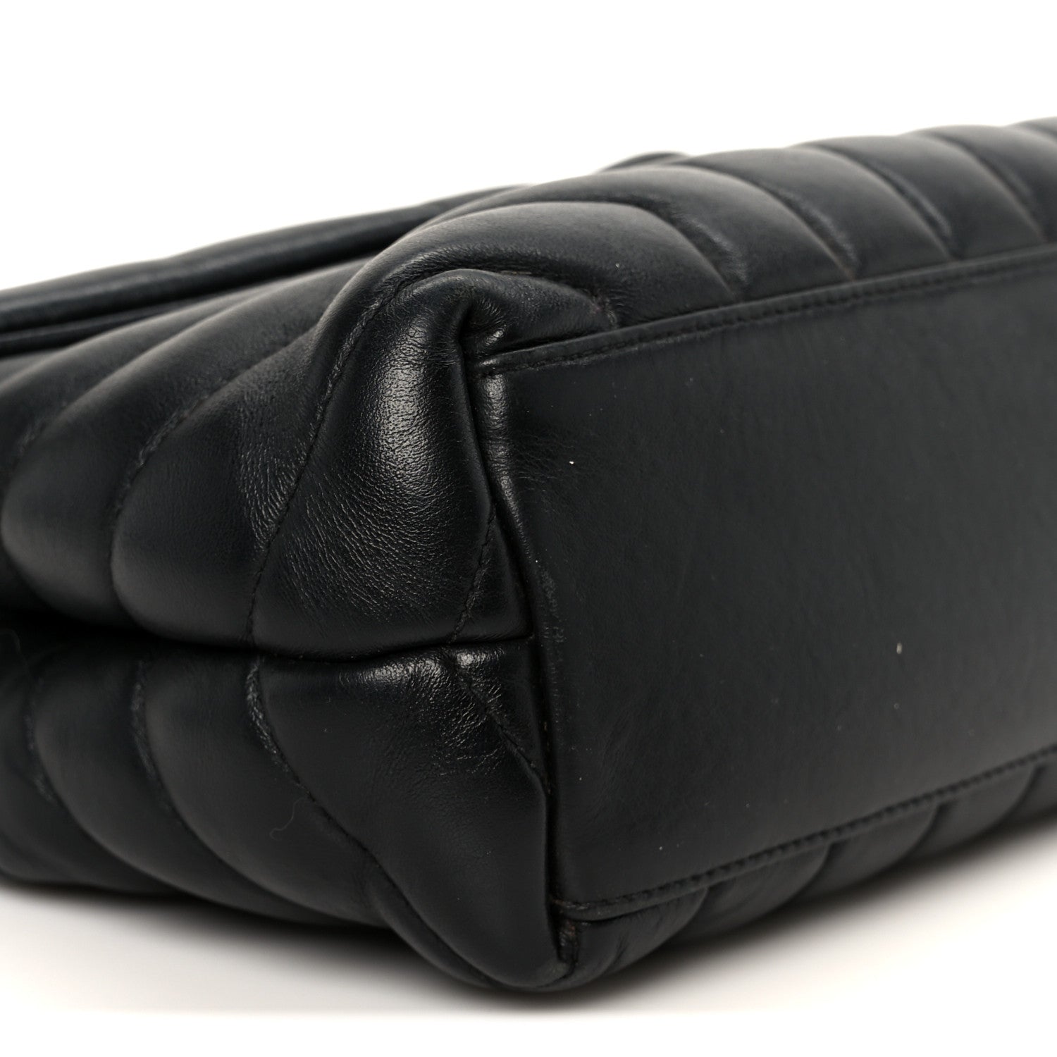 Saint Laurent Calfskin Y Quilted Monogram Monochrome Small Loulou Chain Satchel Black 10 of 14