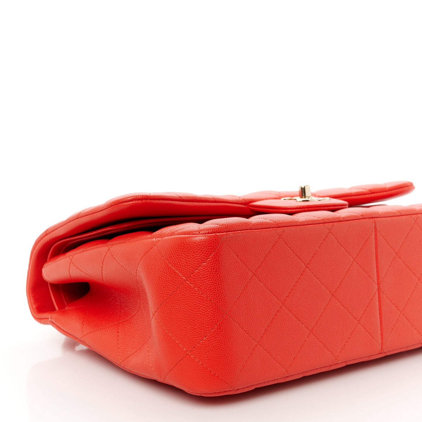 Caviar Quilted Jumbo Double Flap Red
