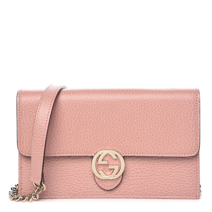 Gucci Dollar Calfskin Interlocking G Chain Wallet Soft Pink 1 of 11
