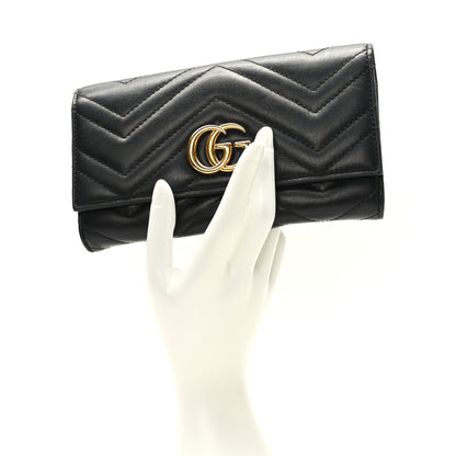 Gucci Calfskin Matelasse GG Marmont Continental Wallet Black 2 of 7