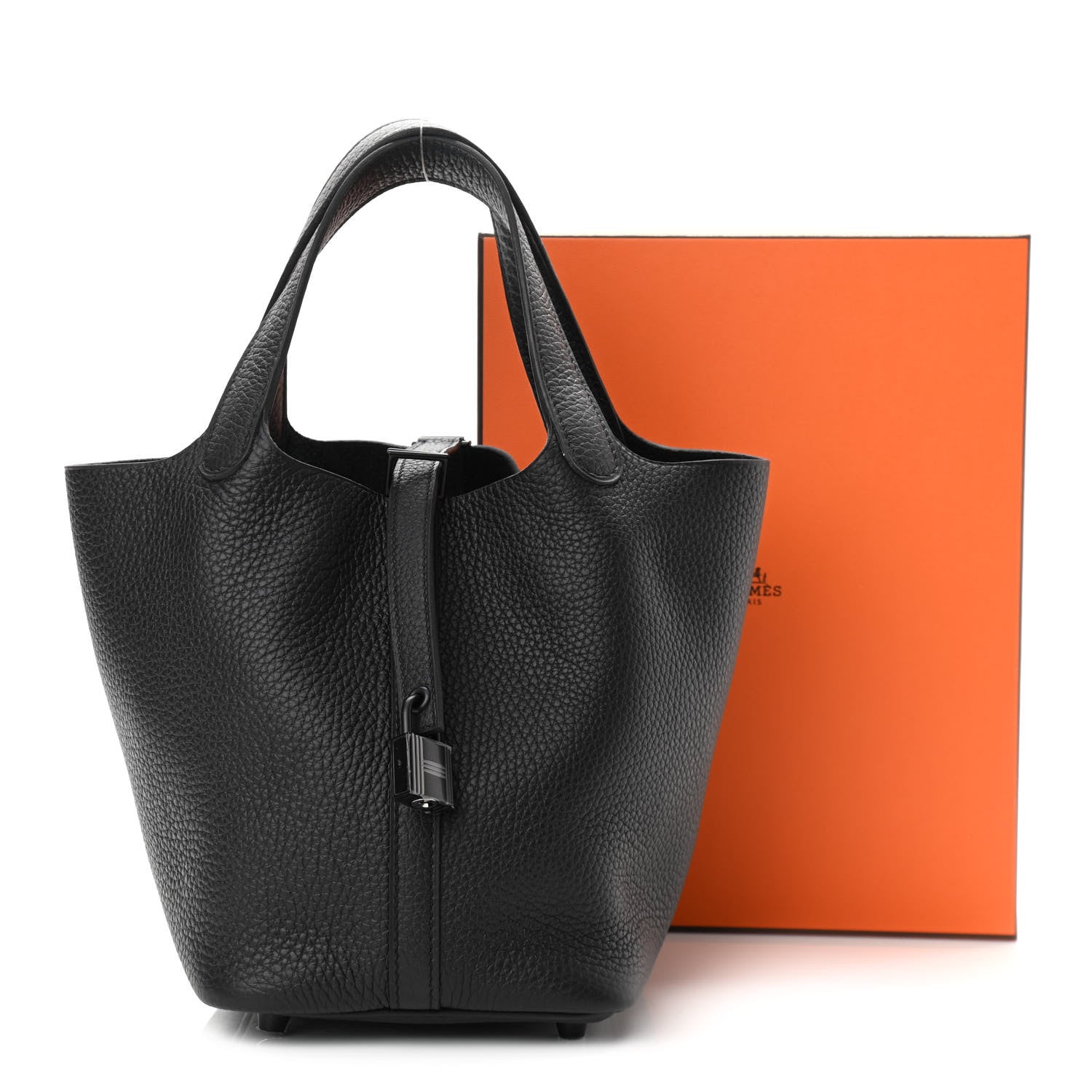 Hermes Taurillon Clemence Monochrome Picotin Lock 18 PM Black 11 of 11