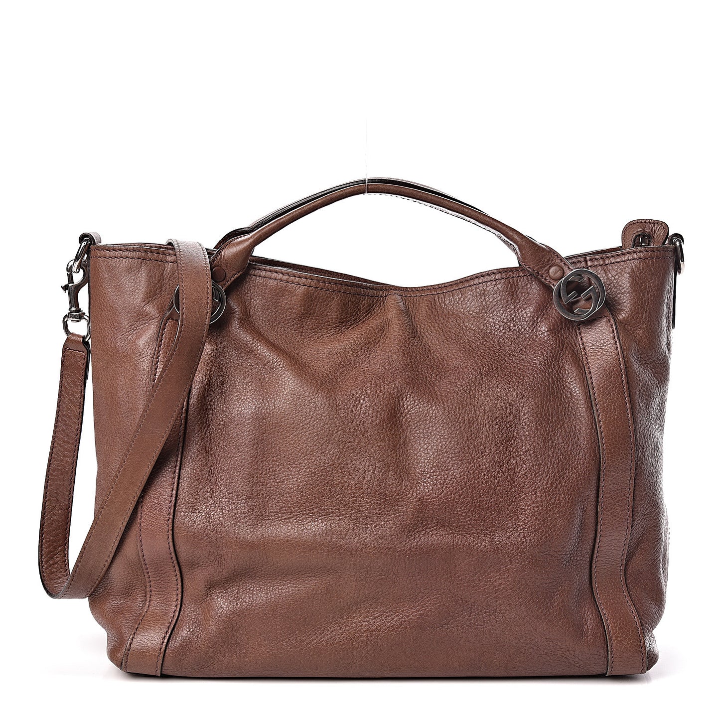 Pebbled Calfskin Medium Miss GG Top Handle Bag Light Cuir