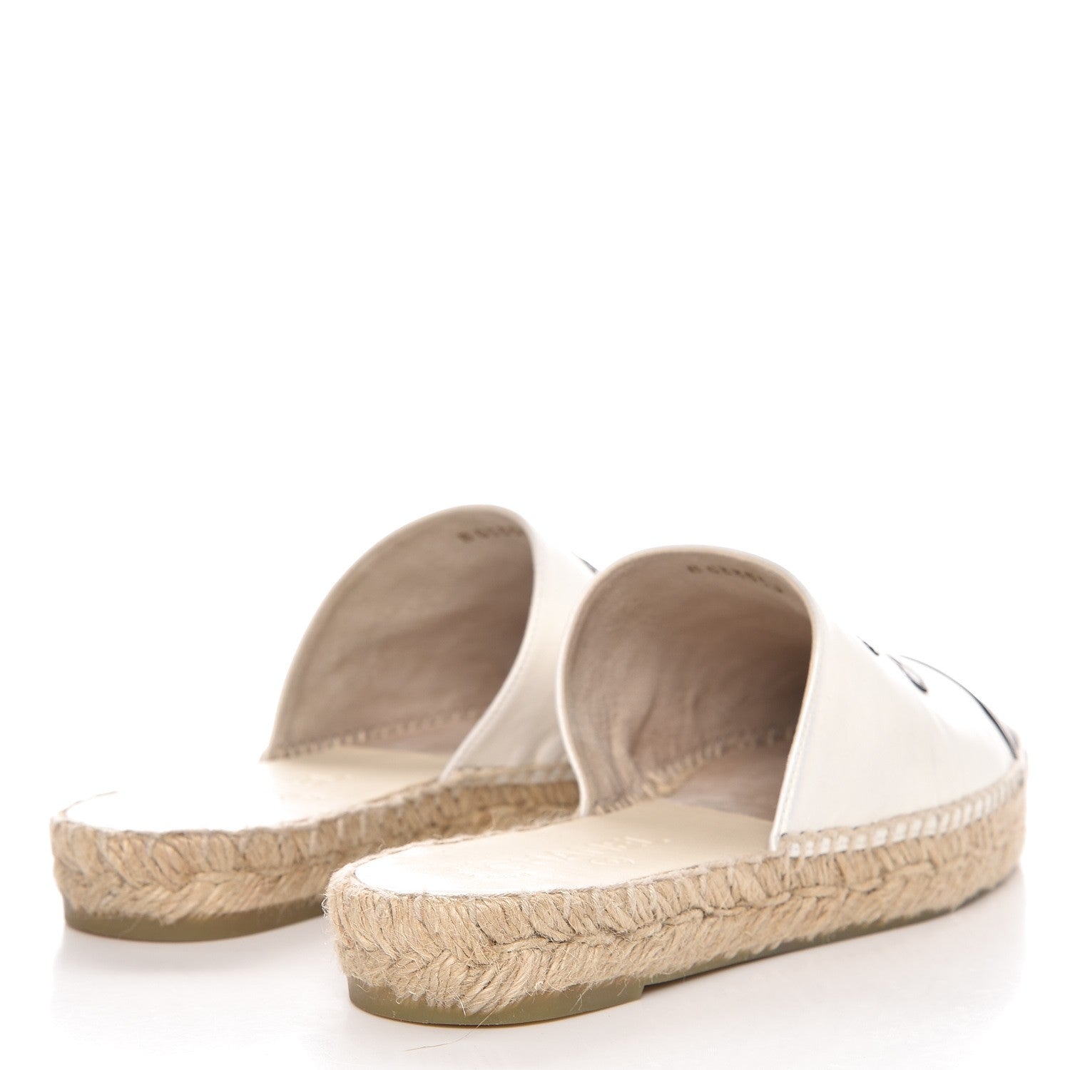 Chanel Iridescent Goatskin CC Espadrille Mules 38 Ivory Black 4 of 10