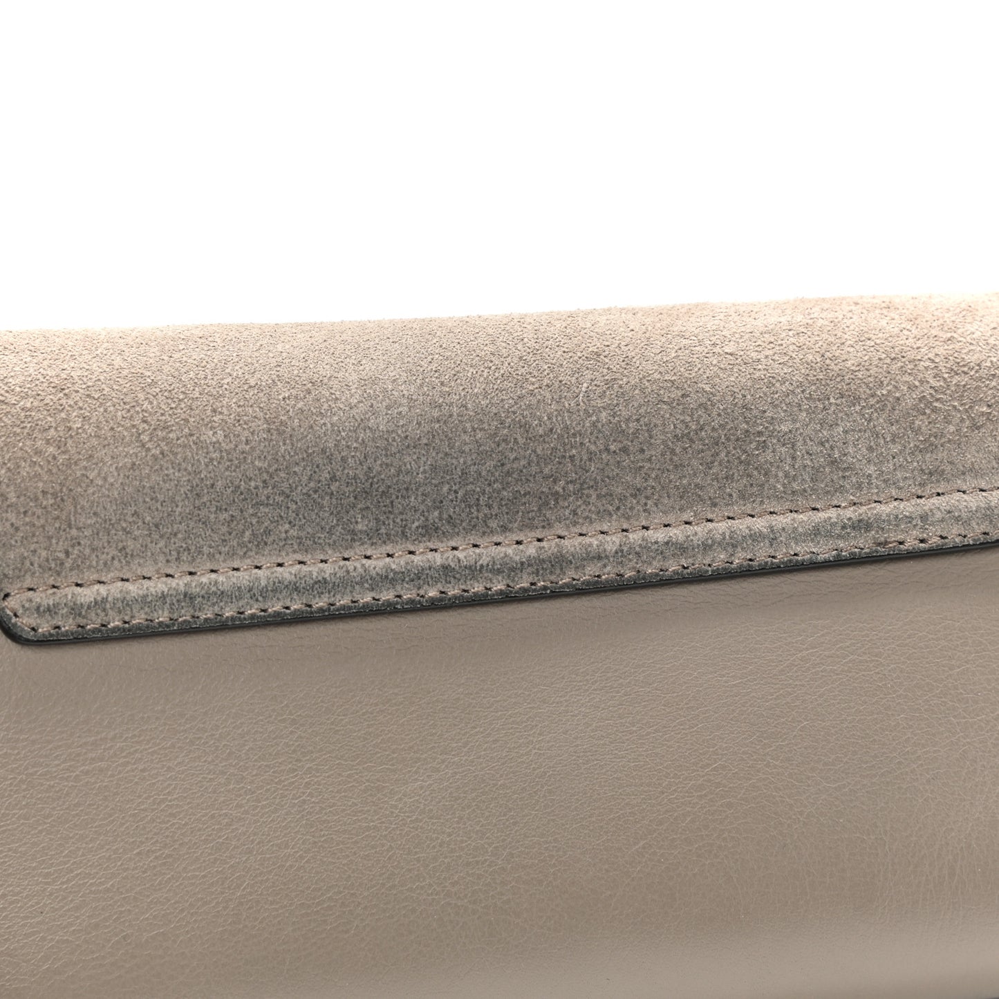 Suede Calfskin Mini Faye Shoulder Bag Motty Grey