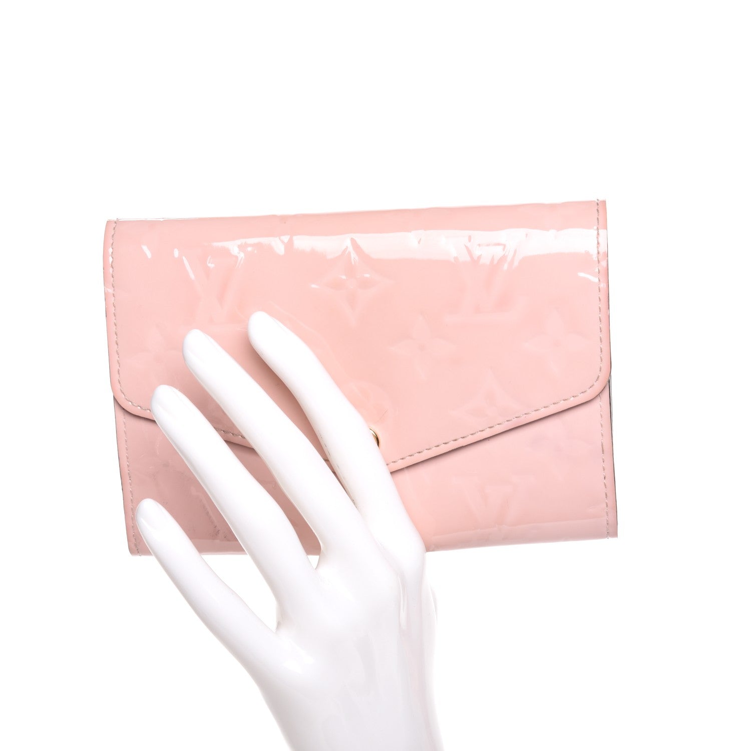 Louis Vuitton Vernis Sarah Compact Wallet Rose Ballerine 2 of 8
