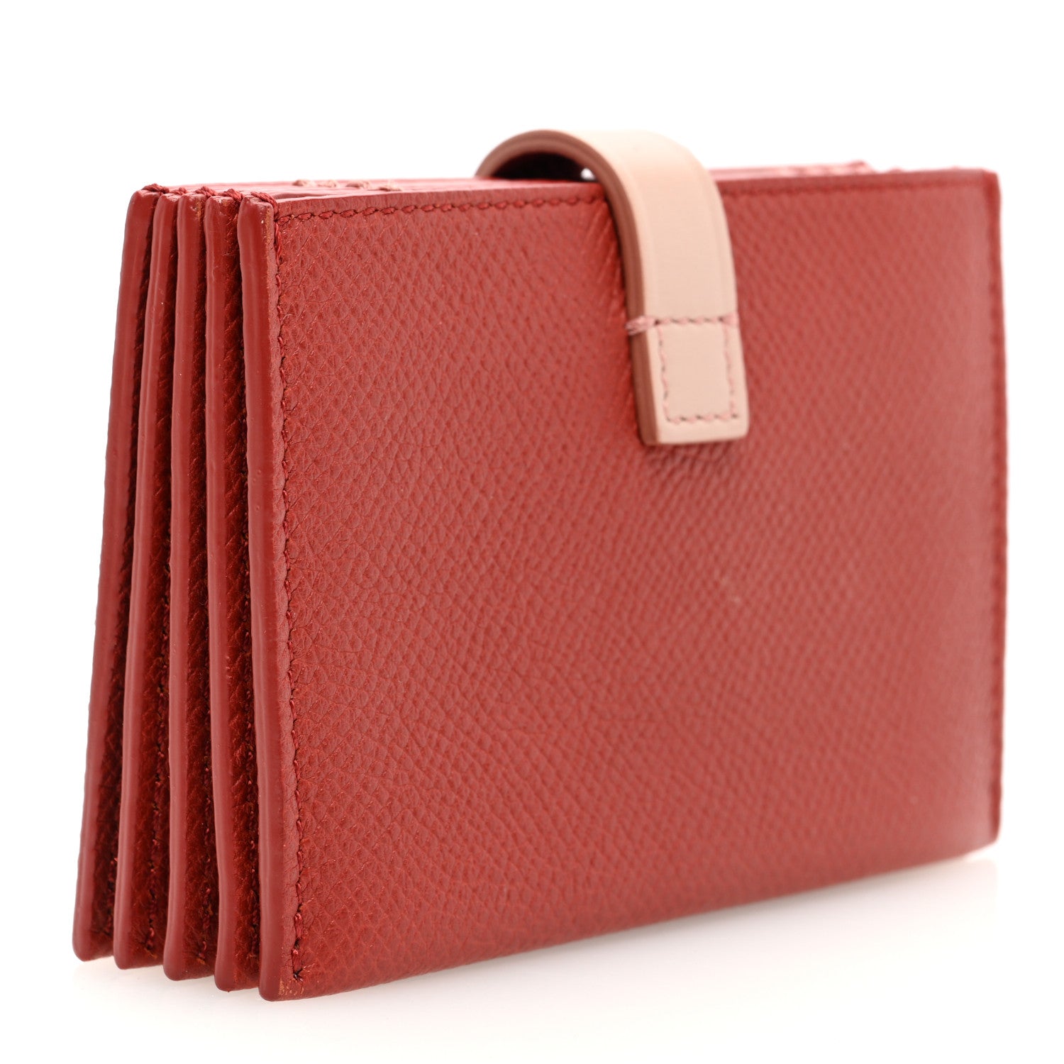 Celine Grained Shiny Calfskin Accordion Card Holder Rust 3 of 7