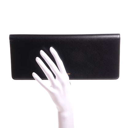 Saint Laurent Veau Leather Suede Travel Wallet Black 2 of 7