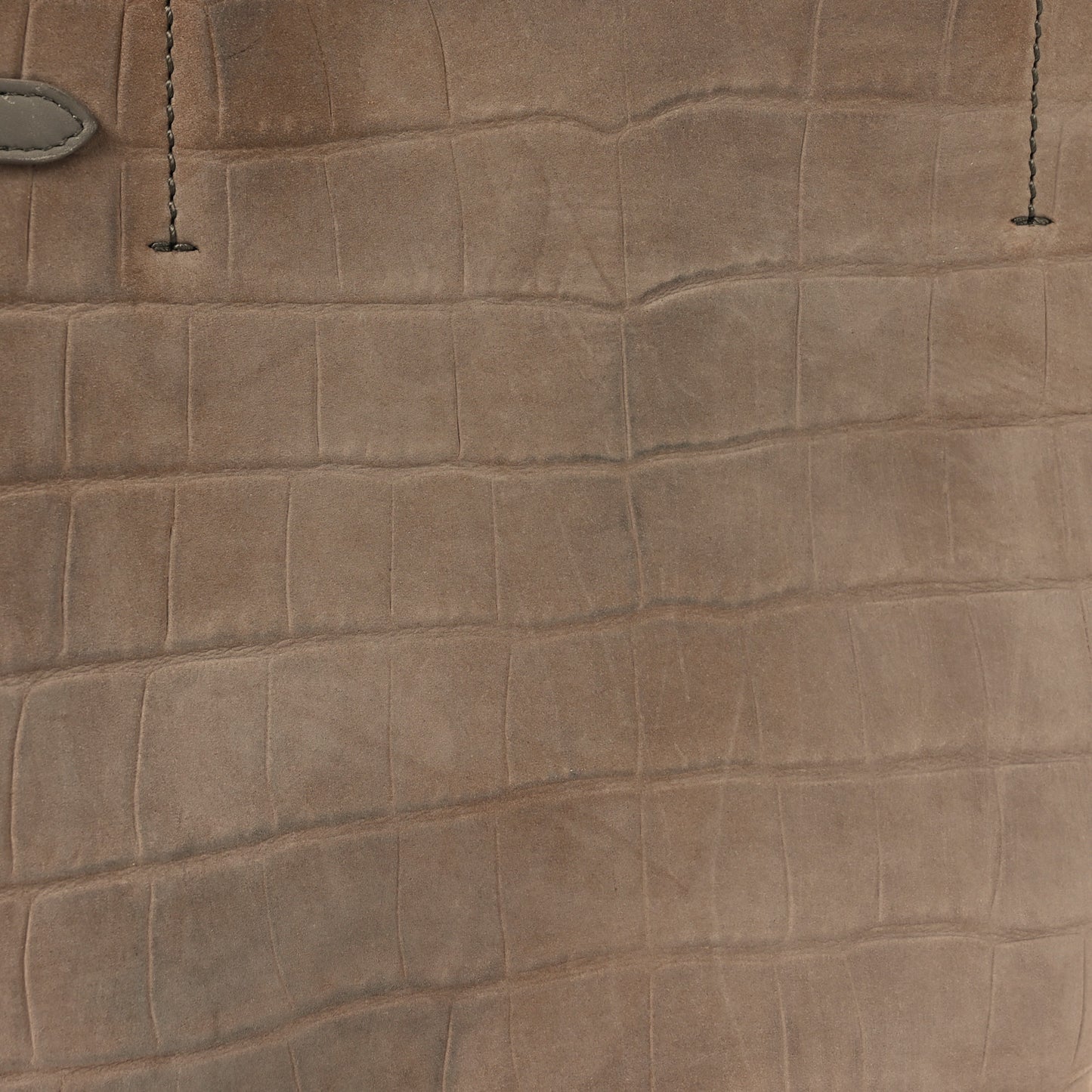 Crocodile Embossed Nubuck Small Belt Cabas Phantom Beige