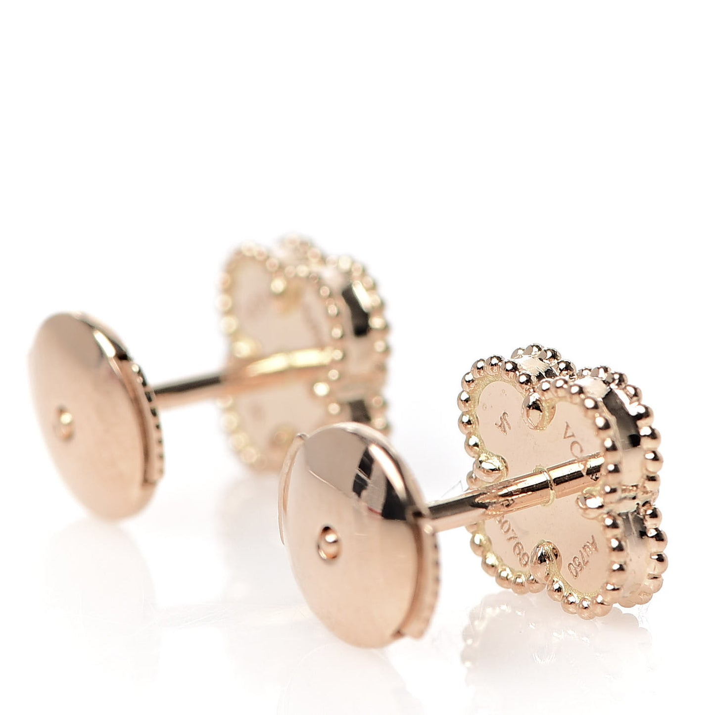18K Rose Gold Carnelian Sweet Alhambra Earrings
