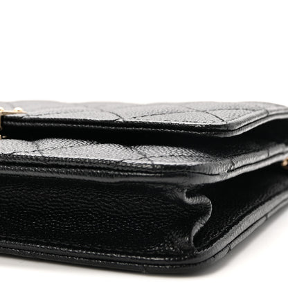 Chanel Caviar Quilted Golden Class Wallet On Chain WOC Black 11 of 12