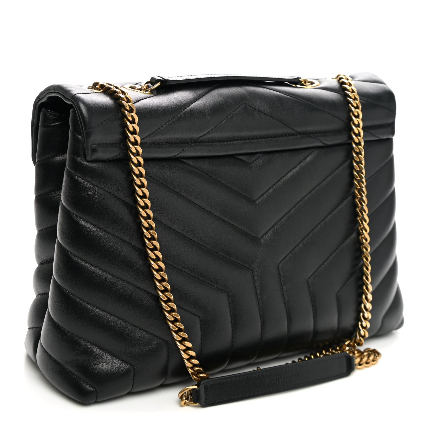 Saint Laurent Calfskin Y Quilted Monogram Medium Loulou Chain Satchel Black 3 of 10