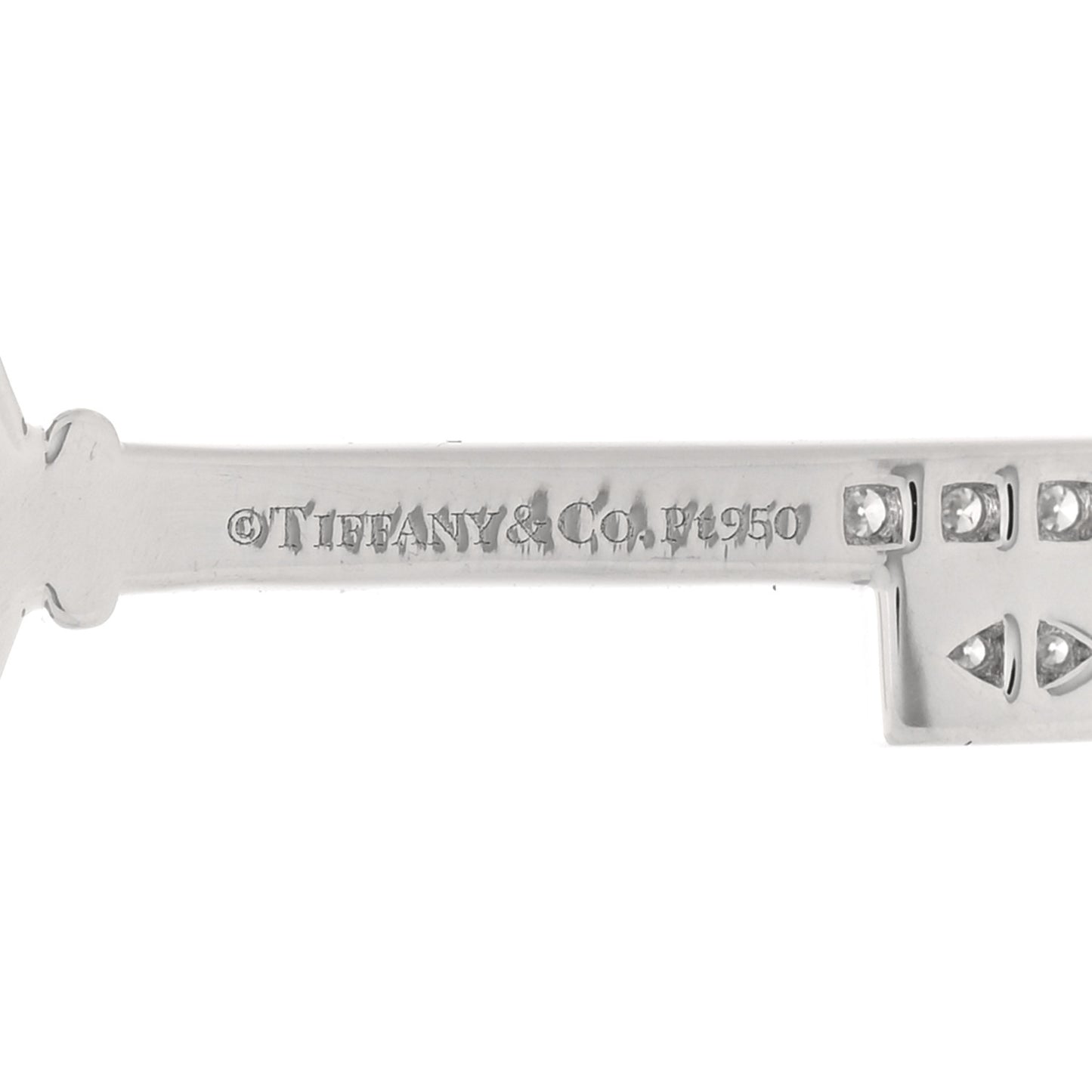 Platinum Diamond Victoria Round Key Pendant