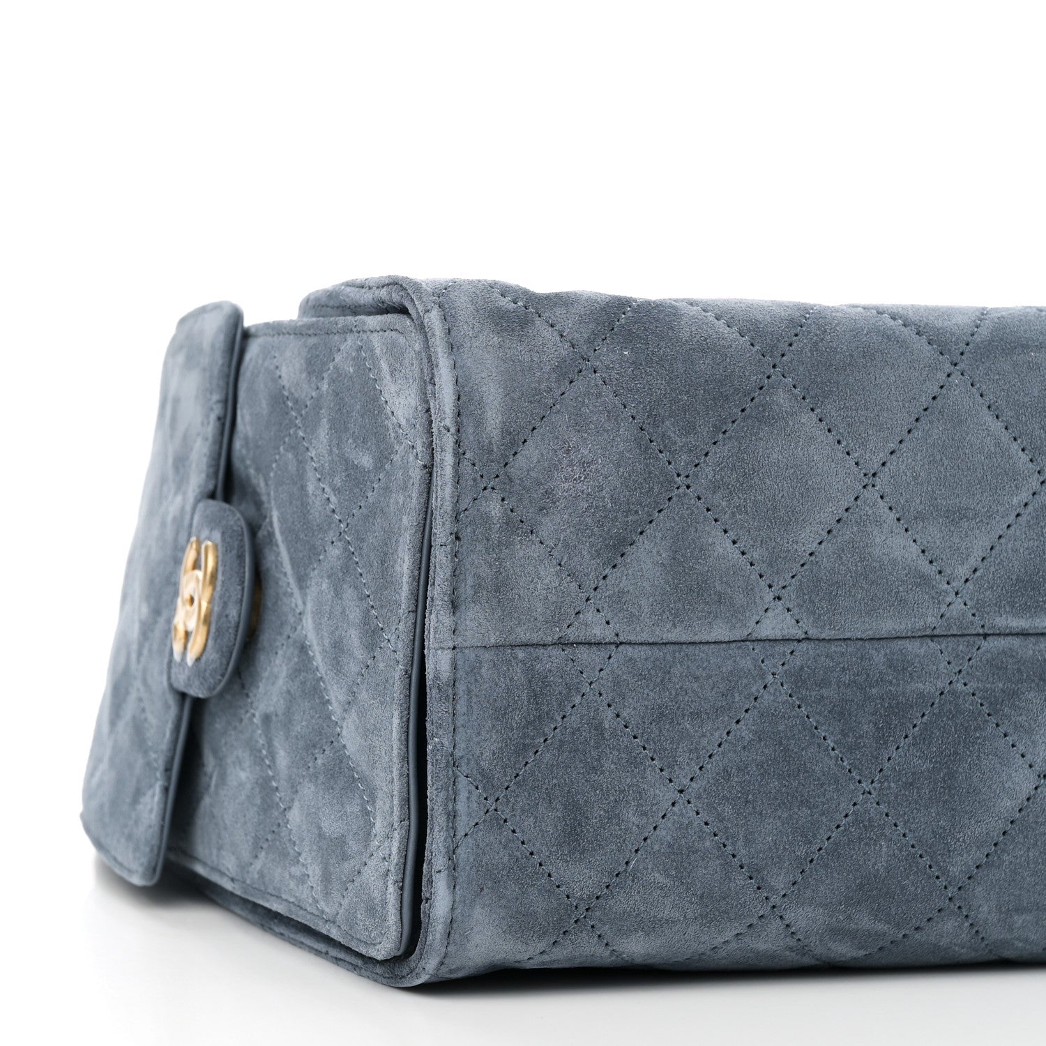 Chanel Suede Quilted Small Chanel 25 Handbag Blue 9 of 11