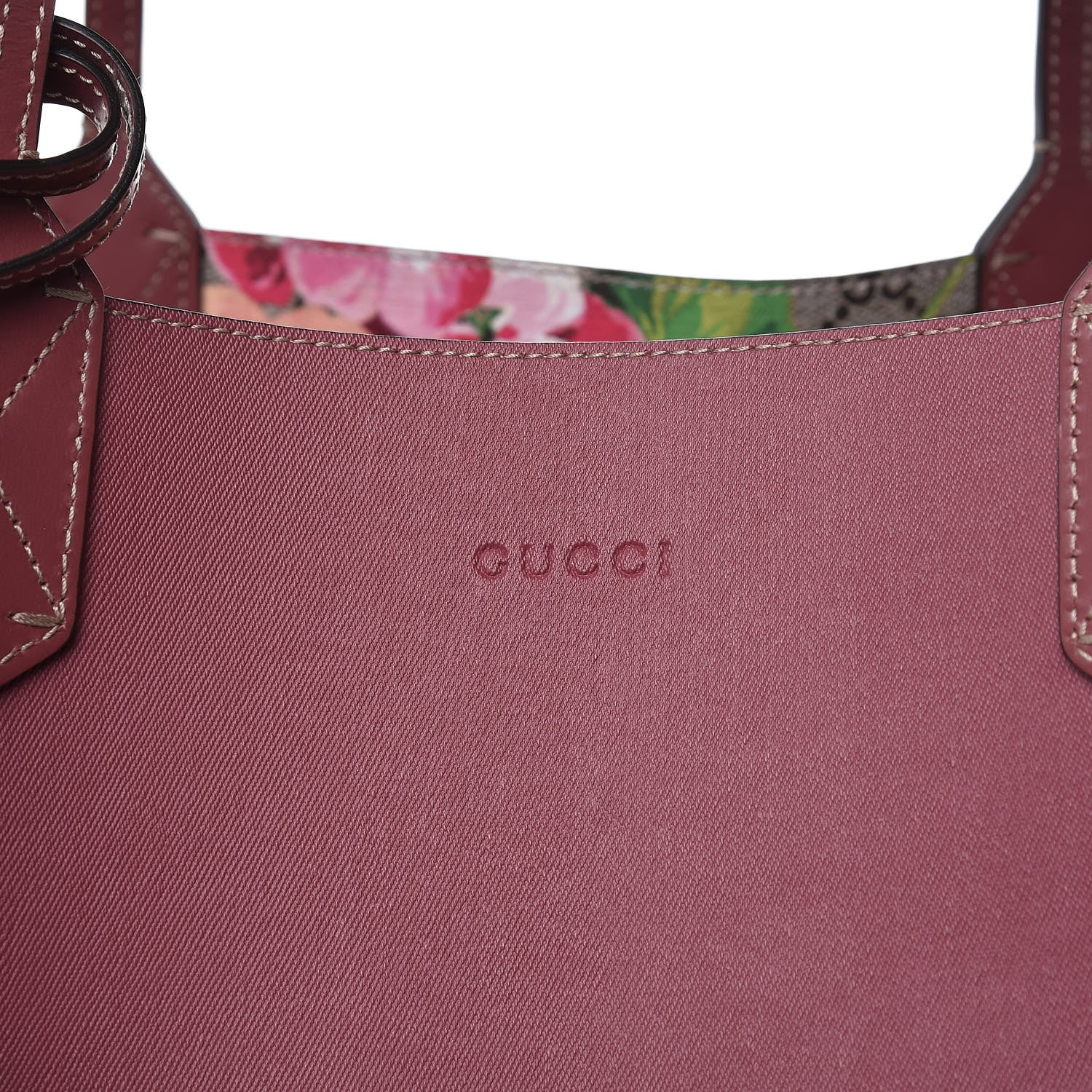 Gucci GG Supreme Monogram Blooms Large Reversible Tote Beige Multicolor Dry Rose 17 of 17