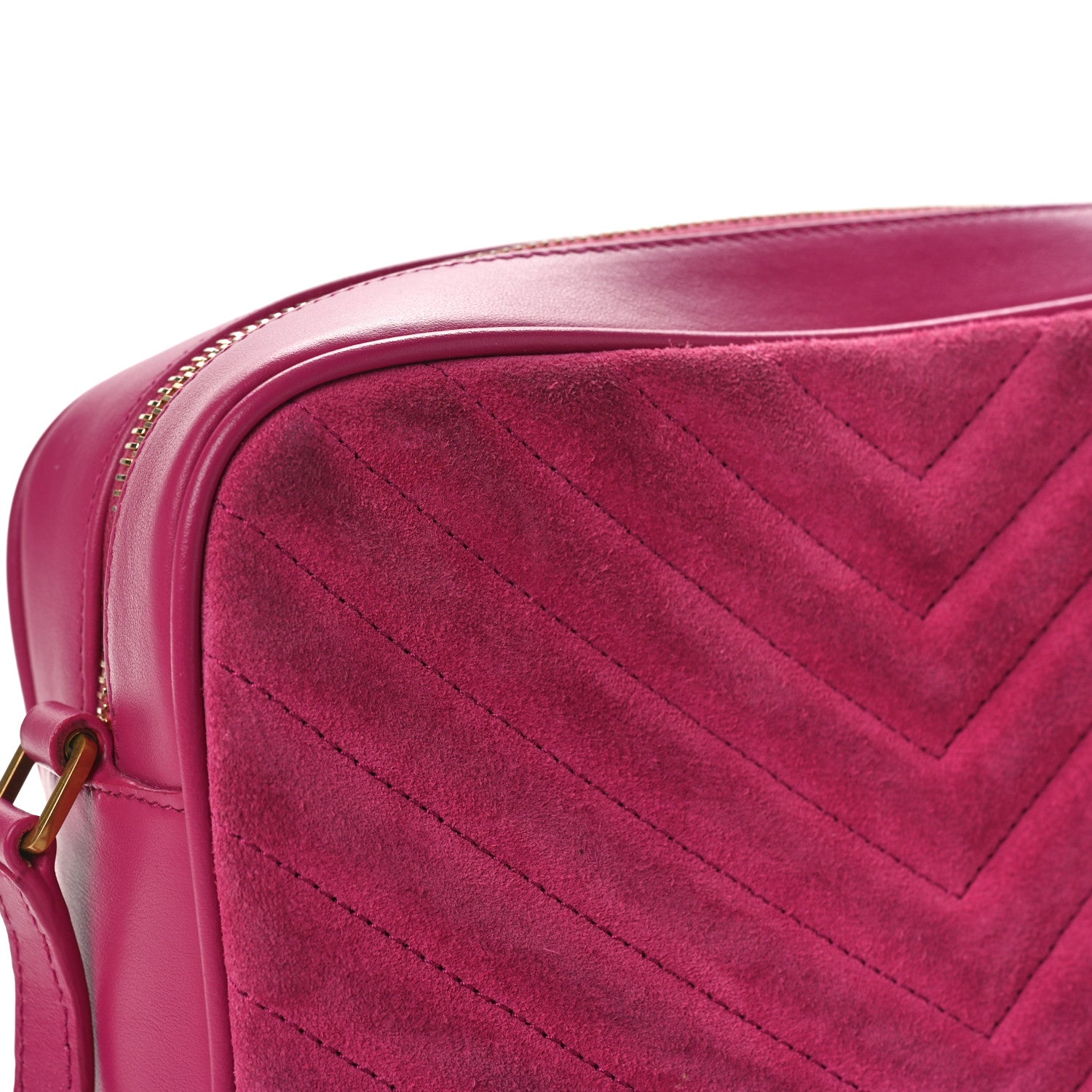 Saint Laurent Suede Matelasse Monogram Lou Camera Bag Rose 10 of 11