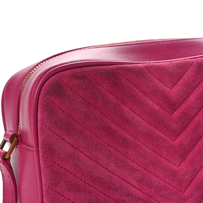 Saint Laurent Suede Matelasse Monogram Lou Camera Bag Rose 10 of 11