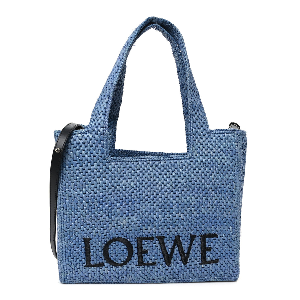 Loewe X PAULA'S IBIZA Raffia Small Font Tote Light Blue 1 of 8
