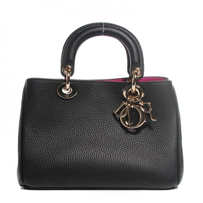 Christian Dior Bullcalf Small Diorissimo Tote Black Rose Indien 1 of 18