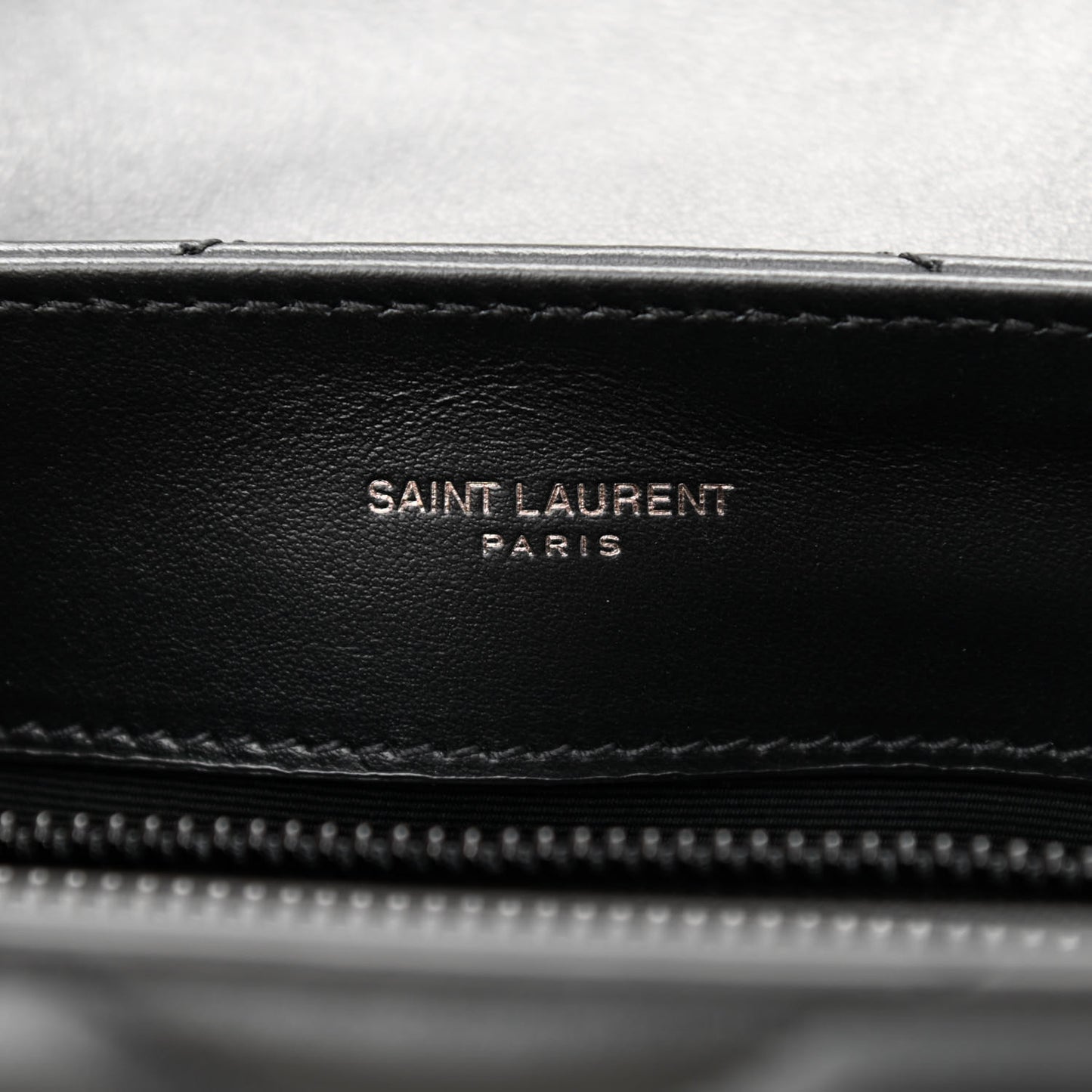 Calfskin Y Quilted Monogram Monochrome Small Loulou Chain Satchel Black