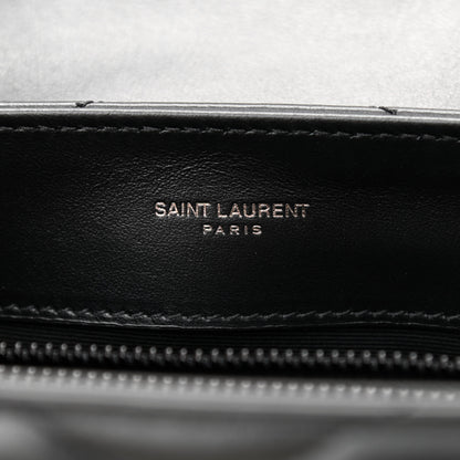 Saint Laurent Calfskin Y Quilted Monogram Monochrome Small Loulou Chain Satchel Black 6 of 9