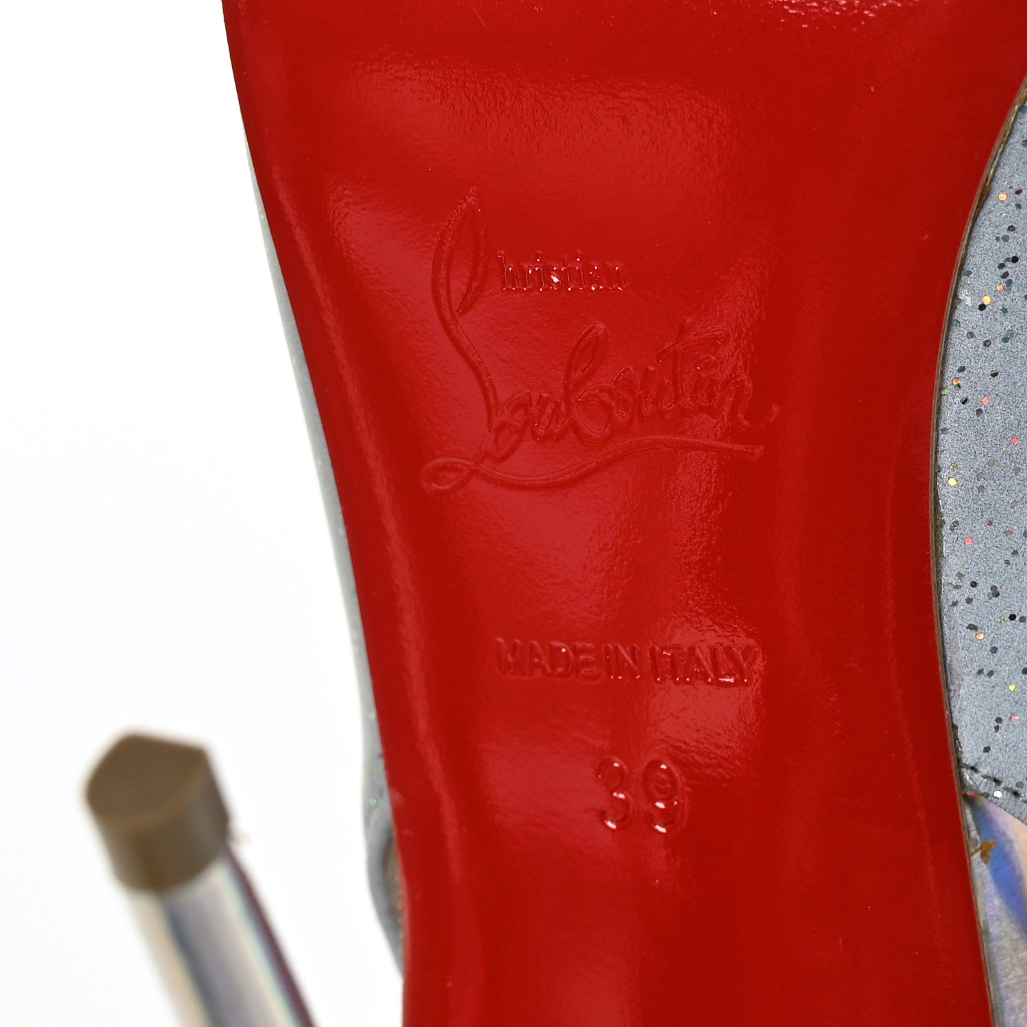 Christian Louboutin Tissu Reflex Drama Sling 100 Pumps 39 Version AB 7 of 7