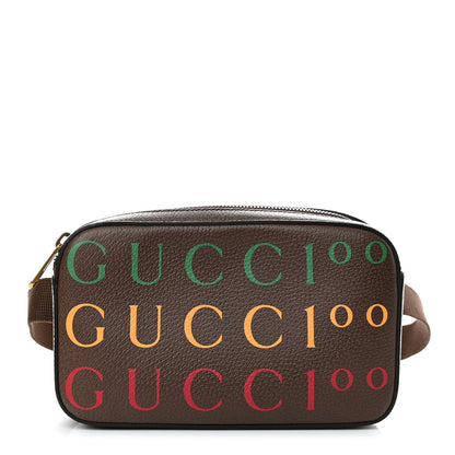 Gucci Textured Dollar Calfskin Gucci 100 Aria Belt Bag 90 36 New Acero Multicolor 1 of 11