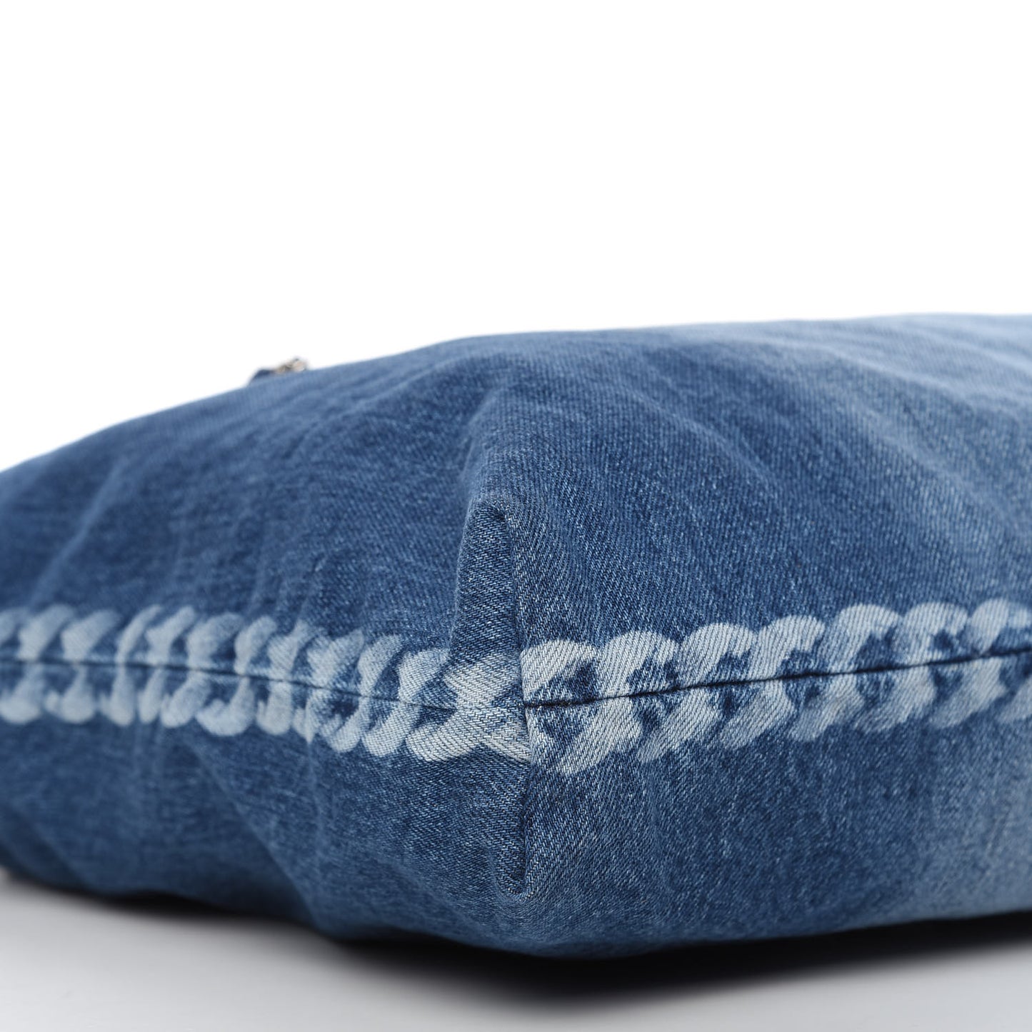 Denim Printed Shopping Bag Blue