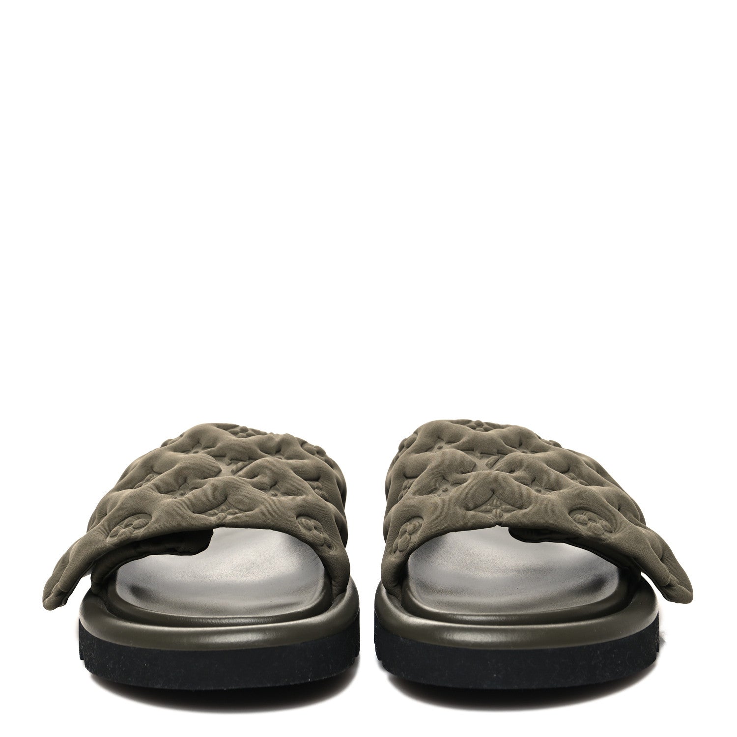 Louis Vuitton Technical Fabric Embossed Monogram Pool Pillow Comfort Mules 38 Khaki 2 of 8