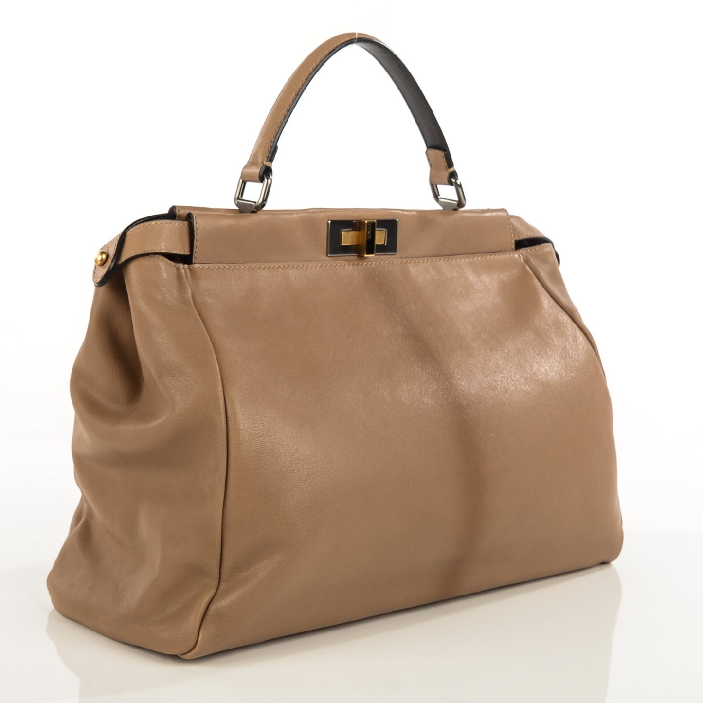 Goatskin Zucca Large Peekaboo Iconic Satchel Brown