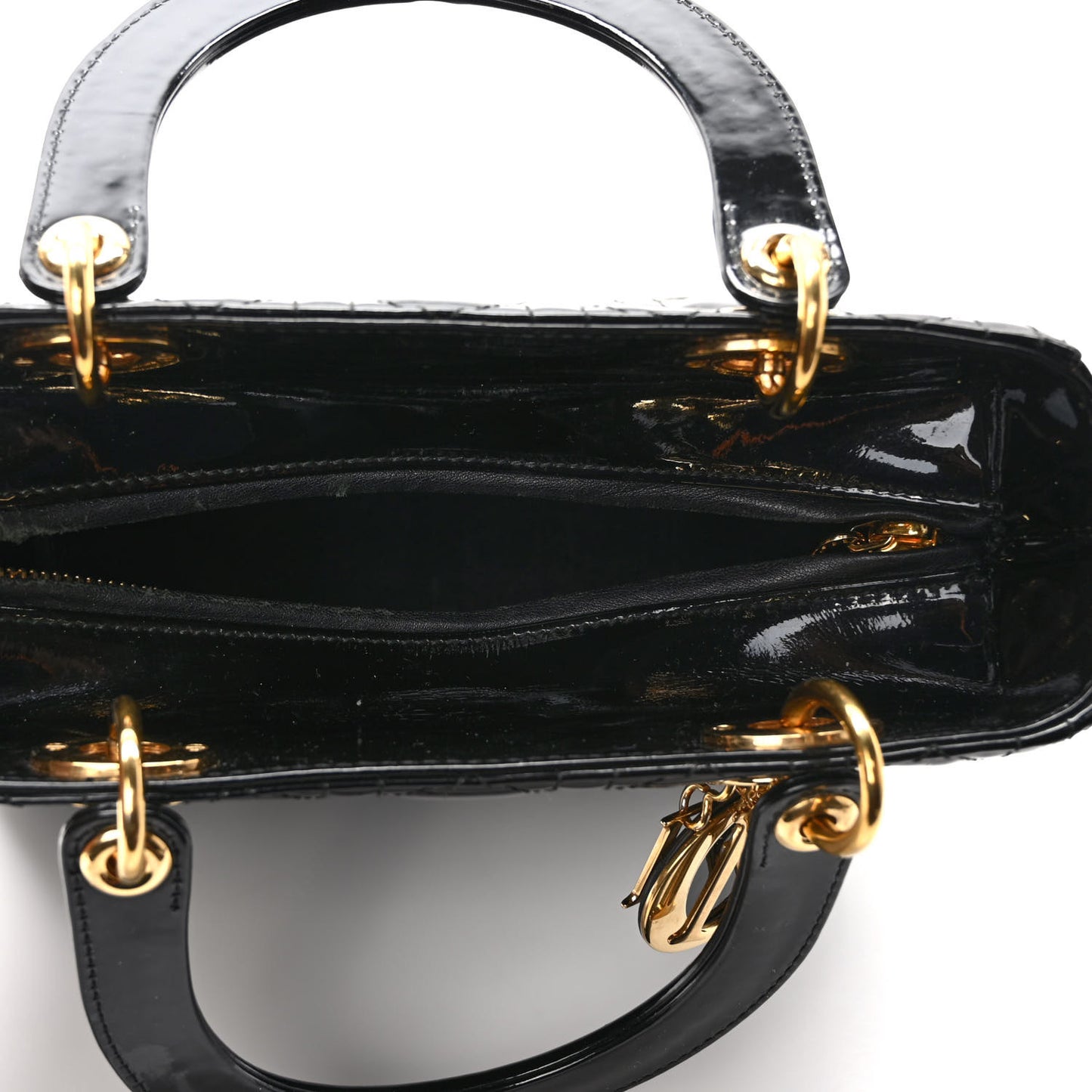 Patent Cannage Medium Lady Dior Black