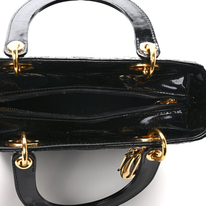Christian Dior Patent Cannage Medium Lady Dior Black 5 of 9