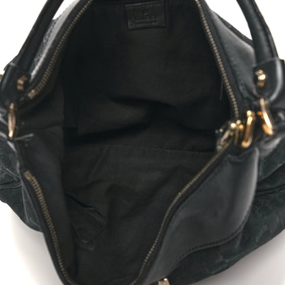 Gucci Monogram Large D Gold Ring Hobo Black 5 of 14