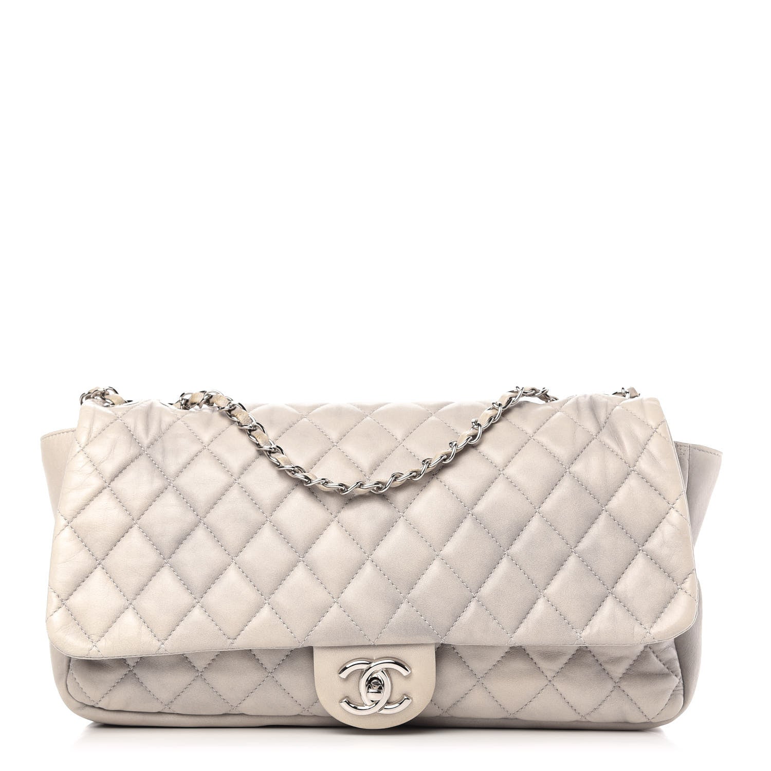 Chanel Lambskin Quilted Jumbo Coco Rain Flap Grey 1 of 12