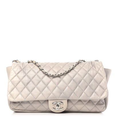 Chanel Lambskin Quilted Jumbo Coco Rain Flap Grey 1 of 12