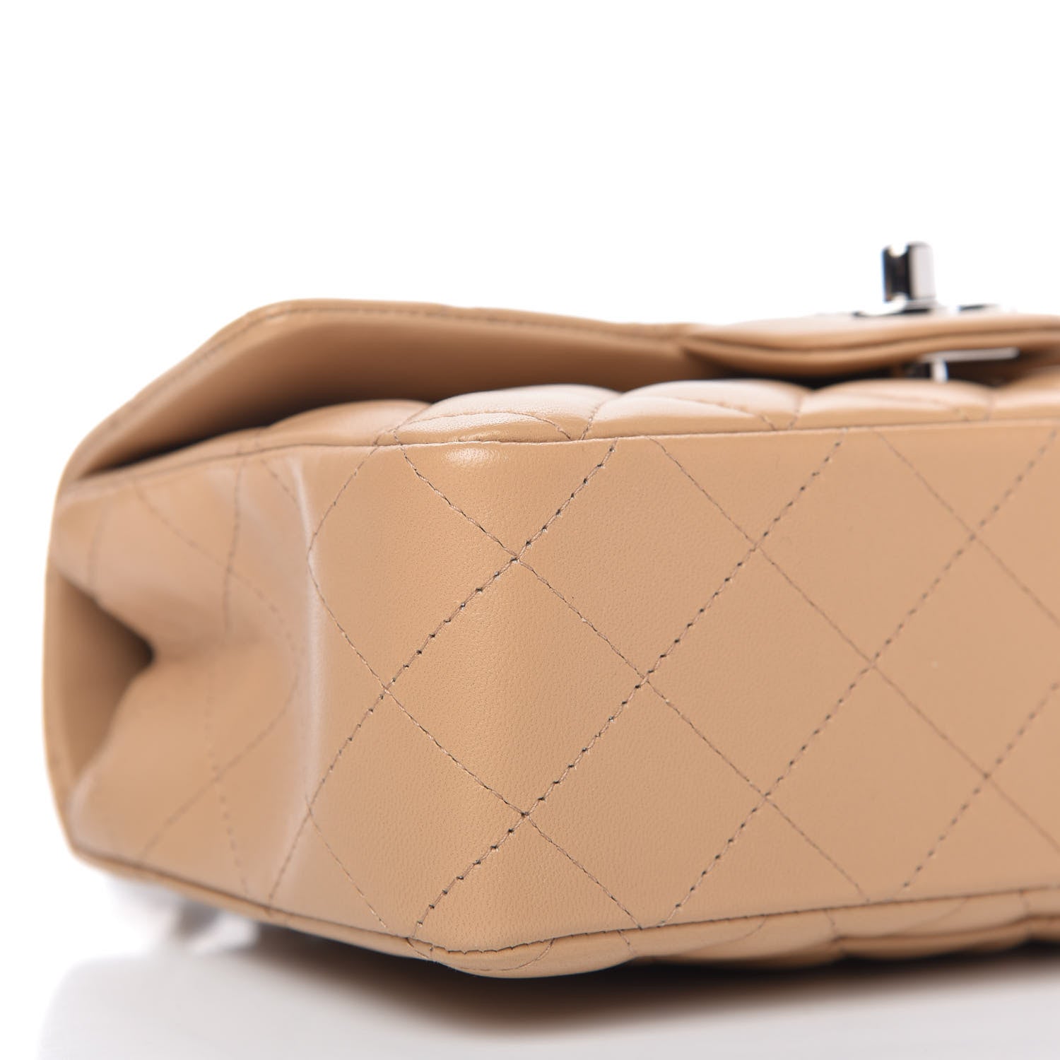 Chanel Lambskin Quilted Mini Rectangular Flap Beige 6 of 11