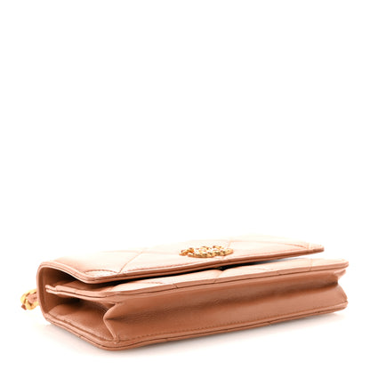 Chanel Lambskin Quilted Chanel 19 Wallet On Chain WOC Brown 4 of 12