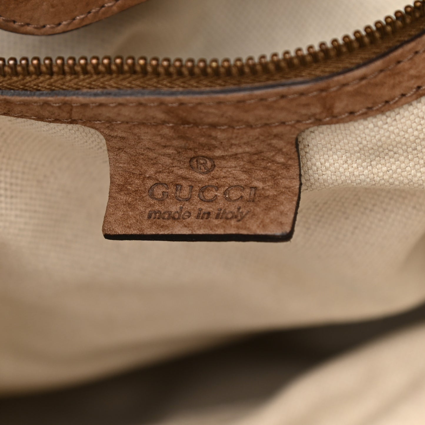 Suede Large GG Running Tote Brown